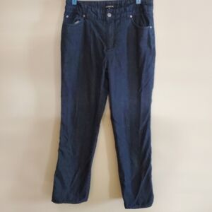 Jessica Pure Cotton Lined Flannel Blue Slacks Size 10 Dark Wash Comfort Pants